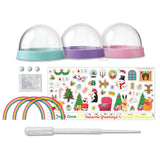 4M Glitter Snow Domes Christmas - 3pc DIY Snowglobe Set, Kids Snow Globe Kit