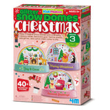 4M Glitter Snow Domes Christmas - 3pc DIY Snowglobe Set, Kids Snow Globe Kit