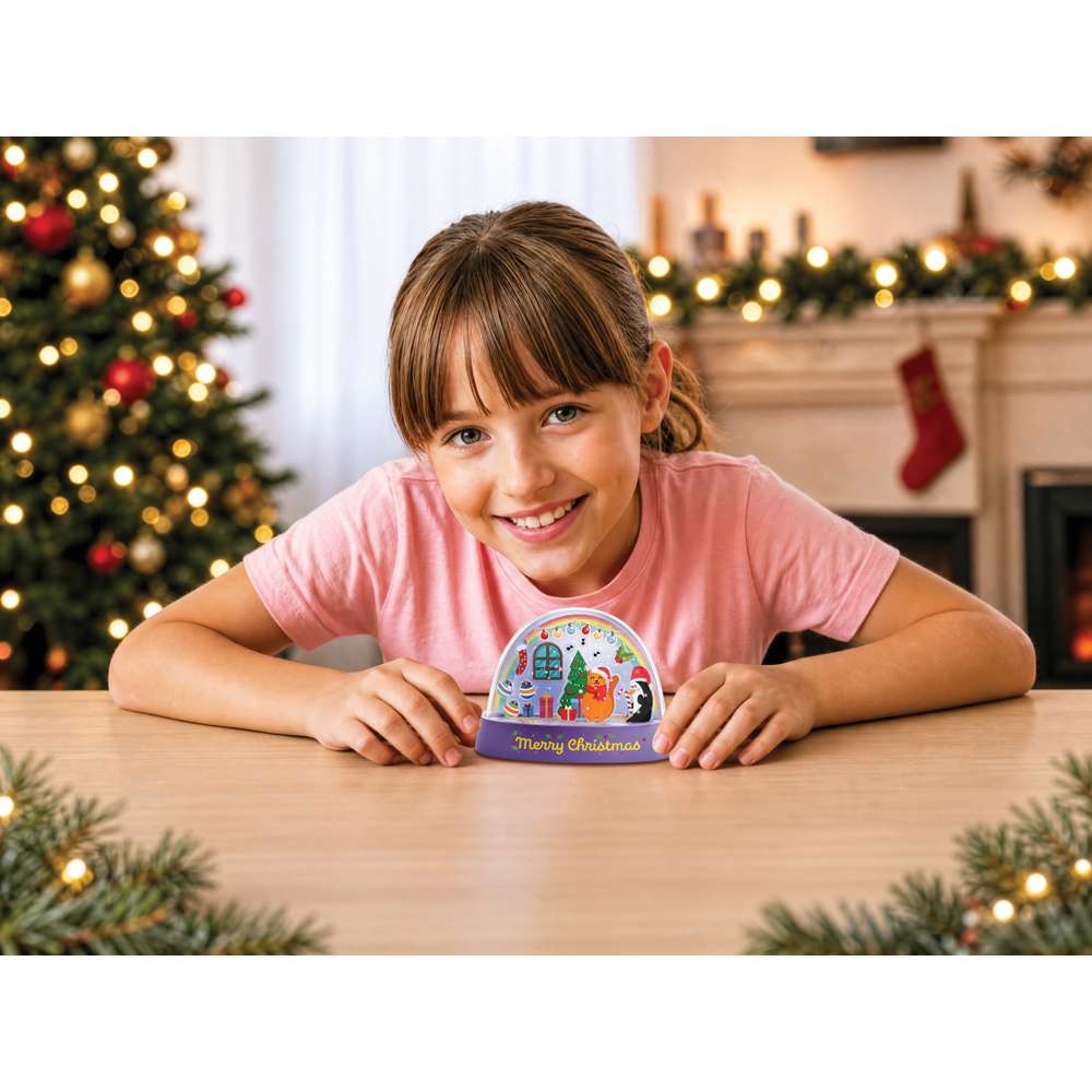 4M Glitter Snow Domes Christmas - 3pc DIY Snowglobe Set, Kids Snow Globe Kit