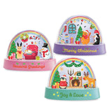 4M Glitter Snow Domes Christmas - 3pc DIY Snowglobe Set, Kids Snow Globe Kit