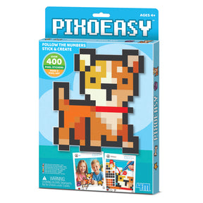4M Pixoeasy Dog - Pixel Sticker Art Set, Kids Toys, Craft Gifts for Age 5+ Years