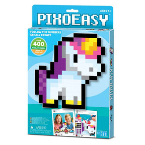 4M Pixoeasy Unicorn - Kids Pixel Art Kit, Pixels Sticker Art, Craft Sets & Toys