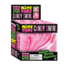 NeeDoh Nice Cube Candy Swirl Super Solid Squish Christmas Fidget Toy