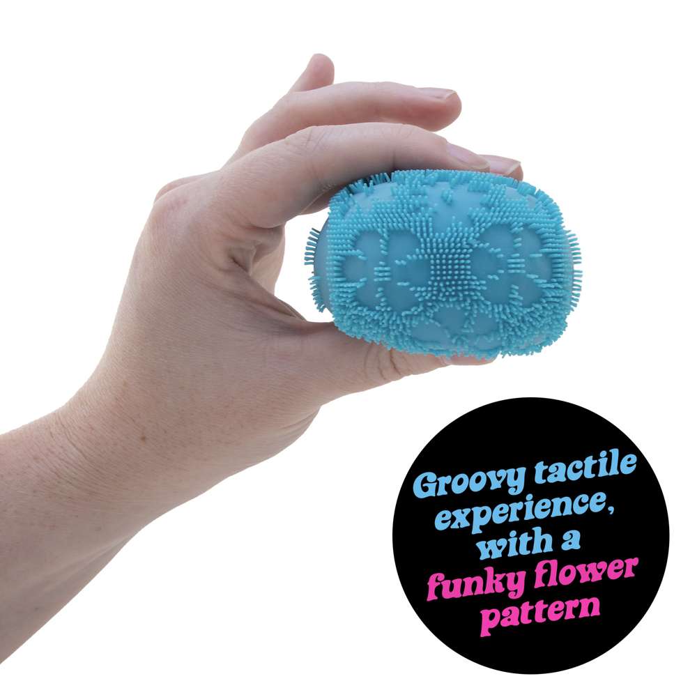 NeeDoh Fuzzball Flower Power Velvet Squeeze Groovy Sensory Fidget Toy