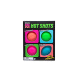 NeeDoh Hot Shots Teenie Classic Groovy Sports Ball Fidget Toy 4 Pack