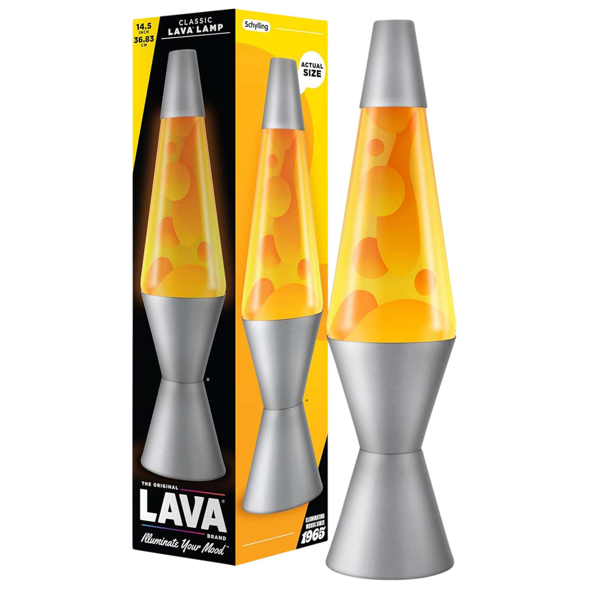 LAVA Lamp Classic Yellow - 14.5 Inch- Retro Motion Light, Wax Lamps for Bedroom