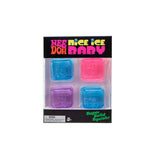 NeeDoh Nice Ice Baby Teenie Super Solid Squish Mini Cube Fidget Toy 4 Pack