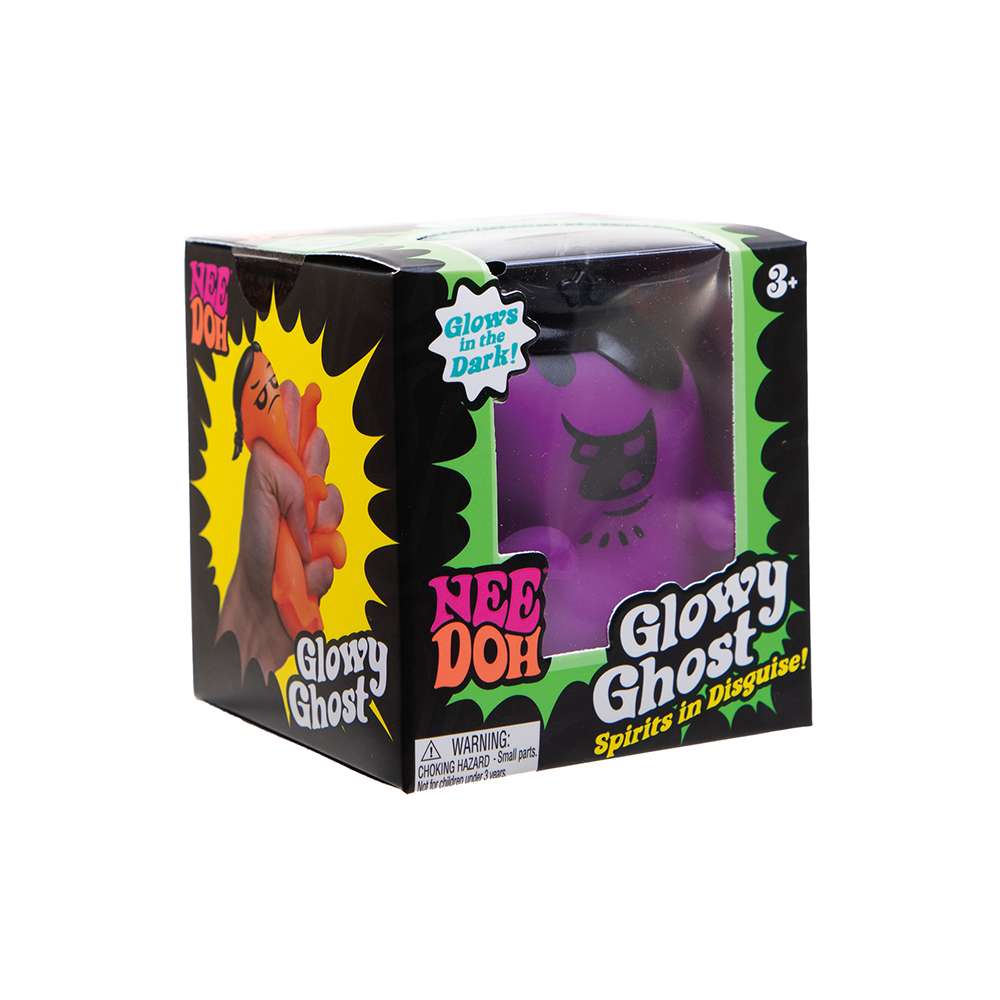 NeeDoh Glowy Ghost- Glow in the Dark Halloween Themed Fidget Toy, Squishy Ghosts