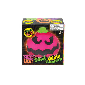 NeeDoh Jack-Glow Lantern-Glowing Pumpkin Squishy Toy, Kids Halloween Fidget Toys