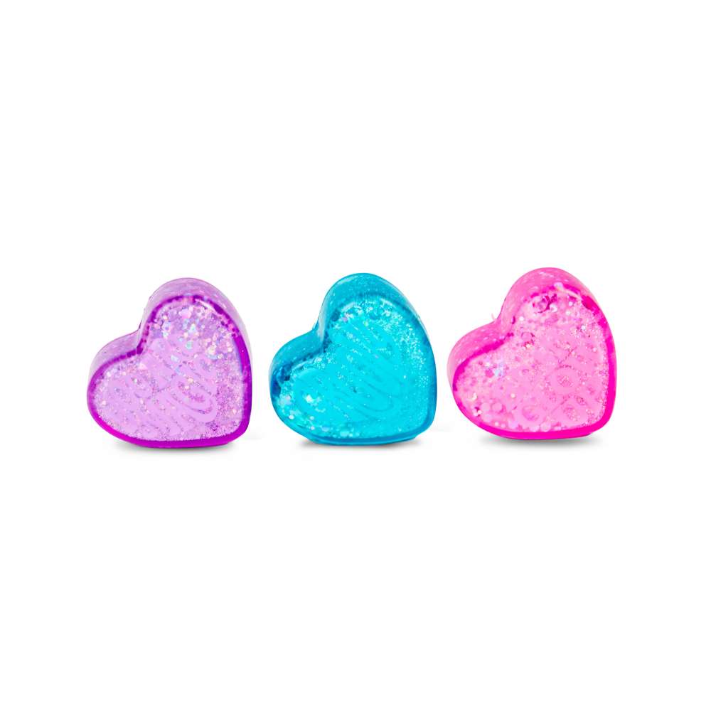 NeeDoh Teenie Sparkle Hearts- Pack of 3 Small Sparkly Heart Squishy Fidget Toys