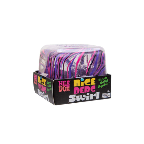 NeeDoh Nice Berg Swirl - Giant Marbled Fidget Cube, Squishy Toy Cubes for Kids