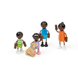 Tidlo Black Family Dolls- Wooden Doll Set, Figures for Kids Toy Dollhouse