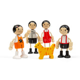 Tidlo East Asian Family Dolls- Wooden Doll Set for Kids