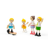 Tidlo White Family Dolls- Wooden Doll Set for Kids