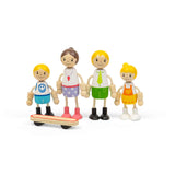 Tidlo White Family Dolls- Wooden Doll Set for Kids