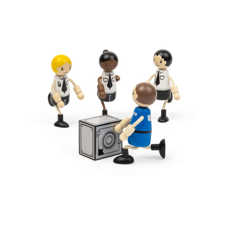 Tidlo Police Officer & Prisoner Dolls- Wooden Doll Set For Kids