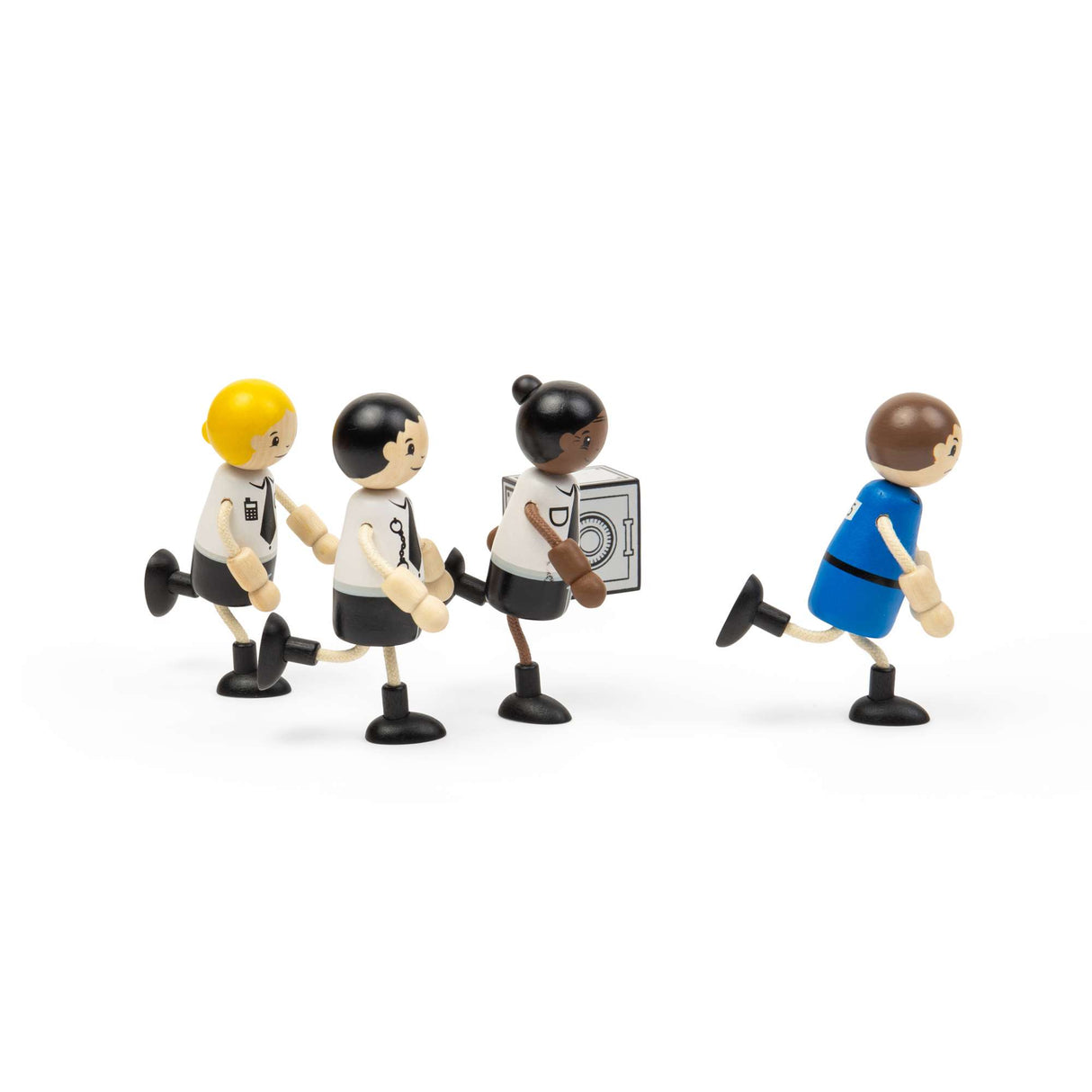 Tidlo Police Officer & Prisoner Dolls- Wooden Doll Set For Kids