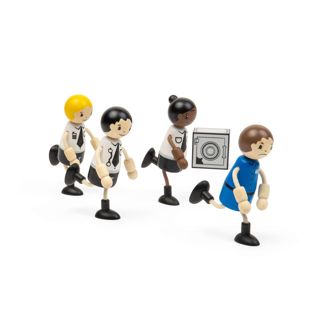 Tidlo Police Officer & Prisoner Dolls- Wooden Doll Set For Kids