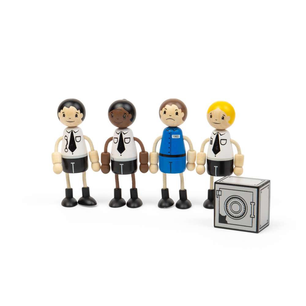 Tidlo Police Officer & Prisoner Dolls- Wooden Doll Set For Kids