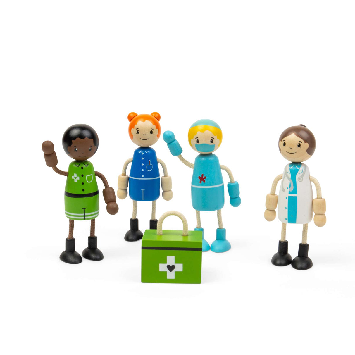 Tidlo Medic Dolls- Wooden Doll Set for Kids