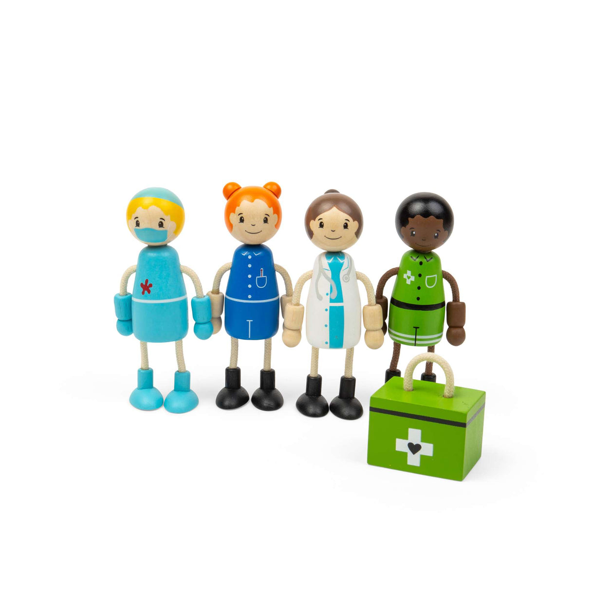 Tidlo Medic Dolls- Wooden Doll Set for Kids