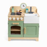 Tidlo Olive Grove Kitchen-Wooden Play Kitchens for Kids with Cooking & Food Toys