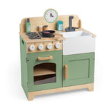 Tidlo Olive Grove Kitchen-Wooden Play Kitchens for Kids with Cooking & Food Toys