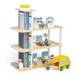 Tidlo Playtime Hospital-Children's Roleplay Toys, Kids' Wooden Pretend Play Sets