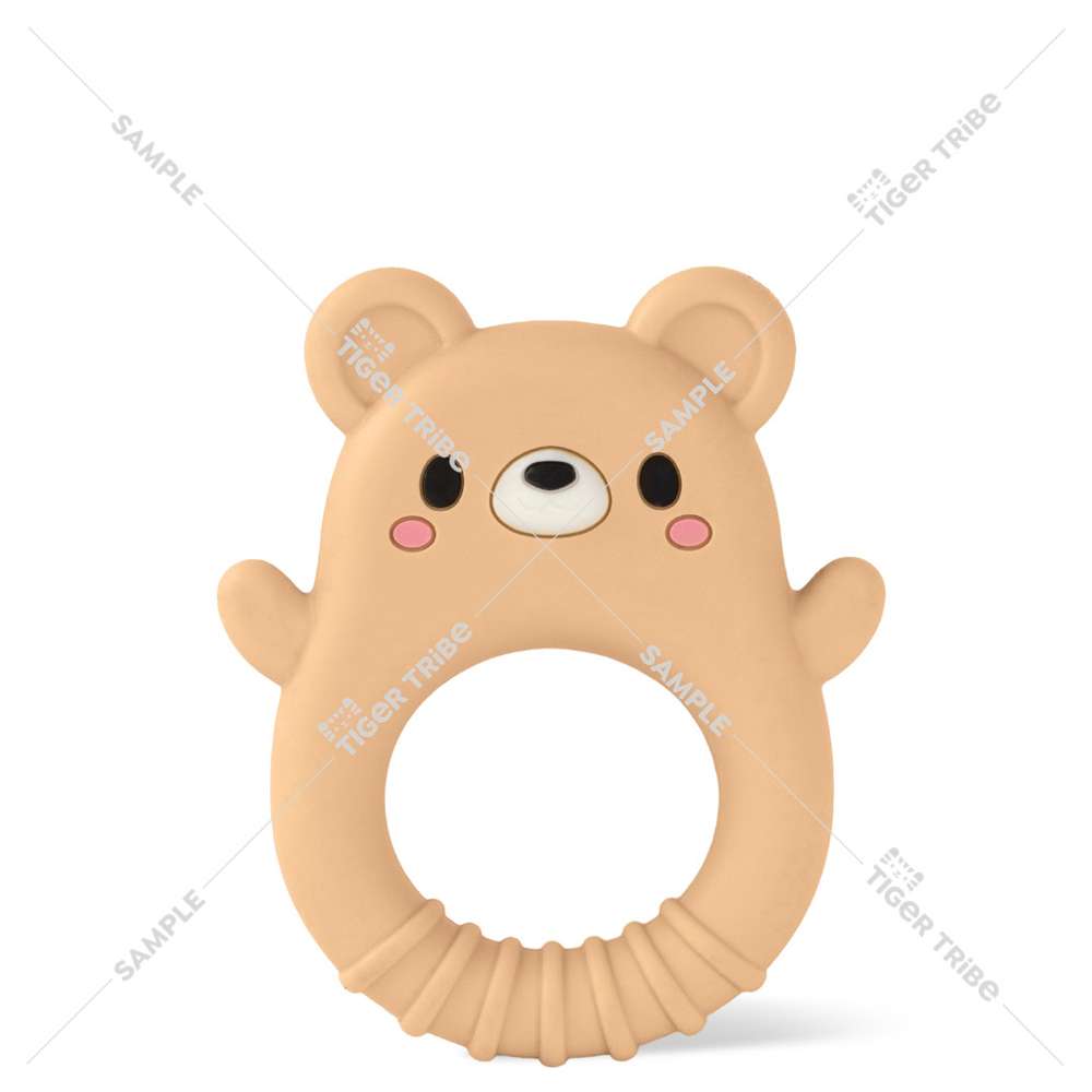 Tiger Tribe Silicone Teether Bear- Baby Teething Toy, Animal Themed Teethers