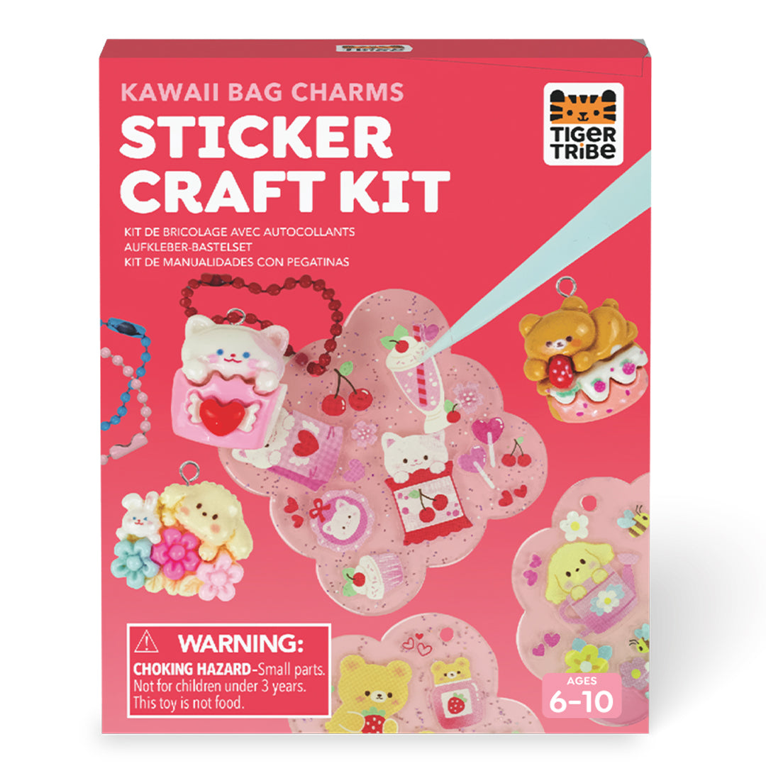 Tiger Tribe Kawaii Bag Charms Kit- Kids Make Your Own Charm Crafts Set, Art Kits