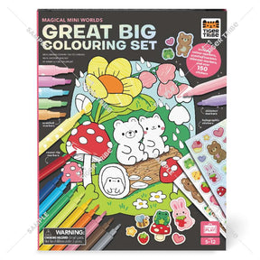 Tiger Tribe Great Big Colouring Set Magical Mini Worlds- Kids Colouring Page Set