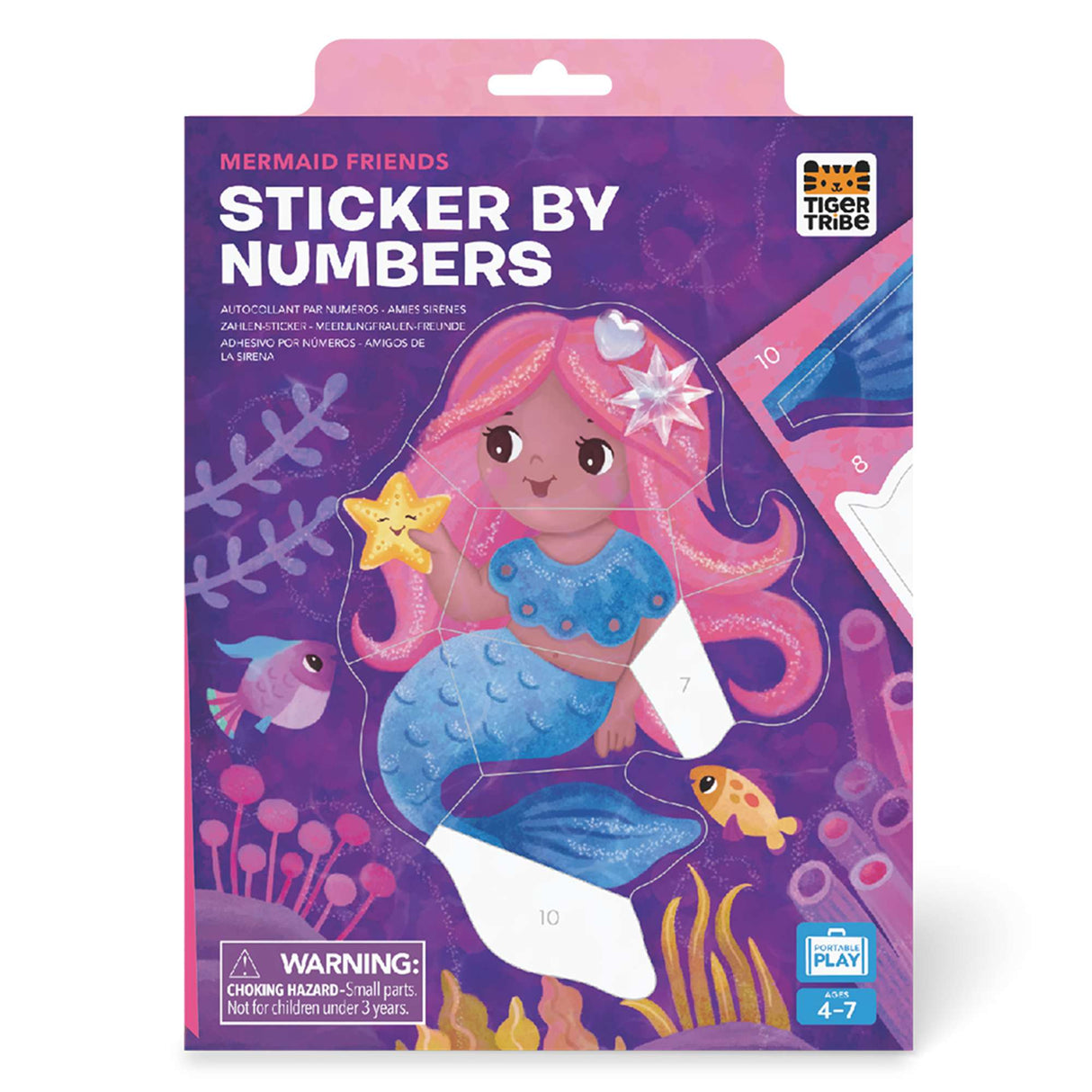 Tiger Tribe Sticker By Numbers - Mermaid Friends - Kids' Travel Activity Set