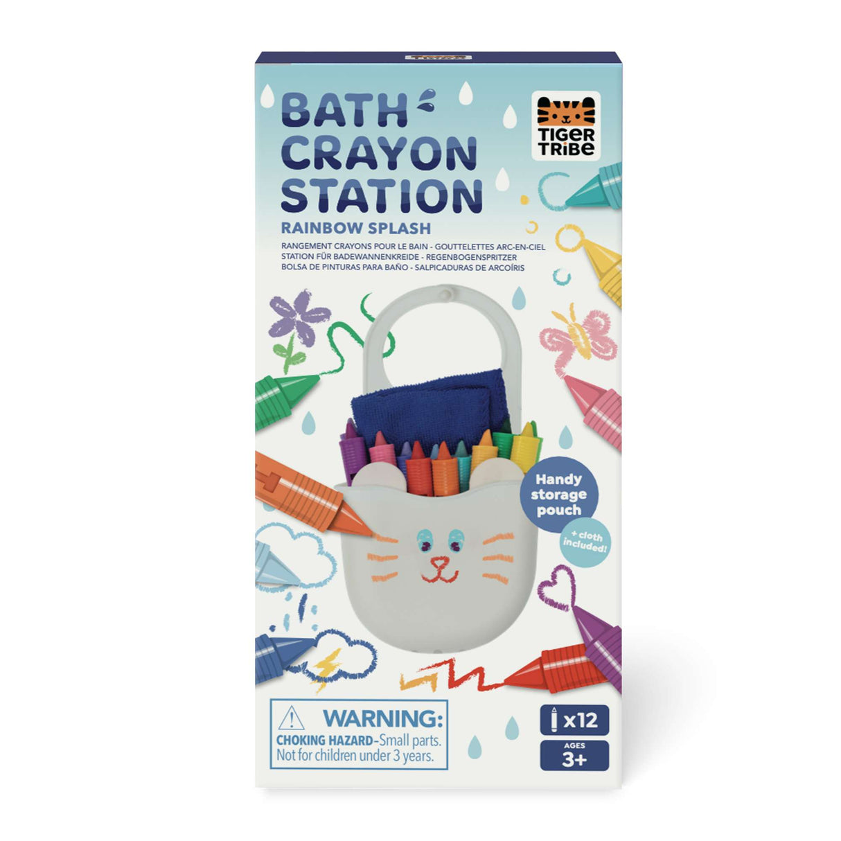 Tiger Tribe Bath Crayon Station - Rainbow Splash - Crayons for Baths, Tub Toys