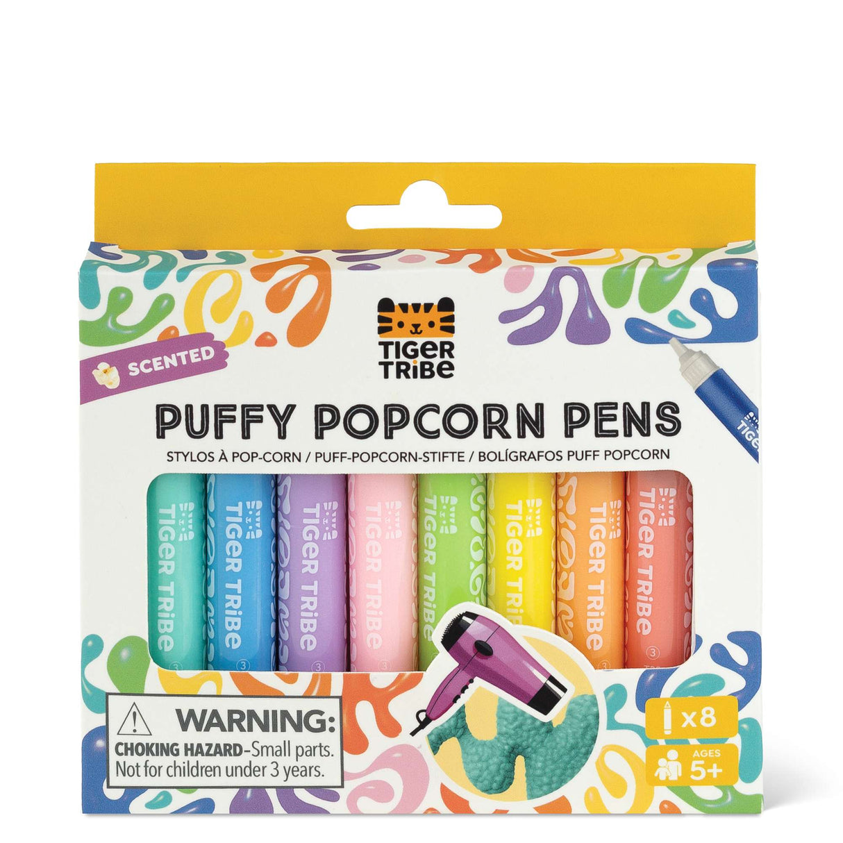 Tiger Tribe Puffy Popcorn Pens - Scented 3D Pens, Arts & Crafts Pack for Kids
