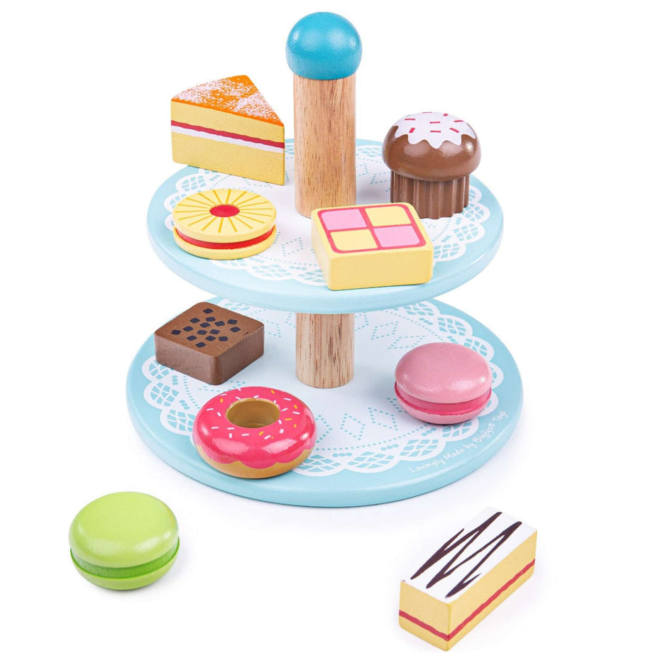Toy Food Cake Stand Wooden Play Food Bigjigs Toys
