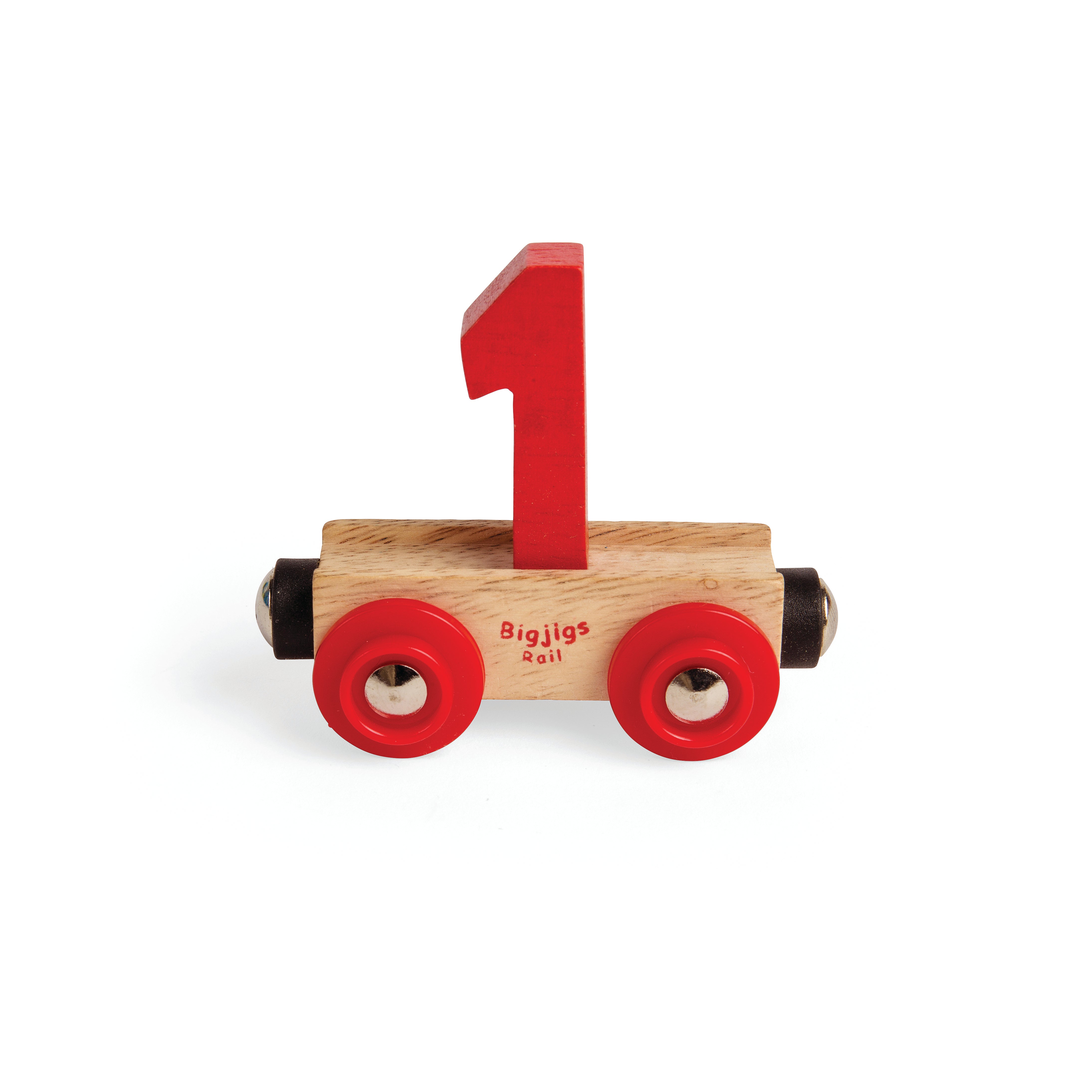 Personalised Wooden Rail Numbers | Number 1 (Red) | Bigjigs Rail ...