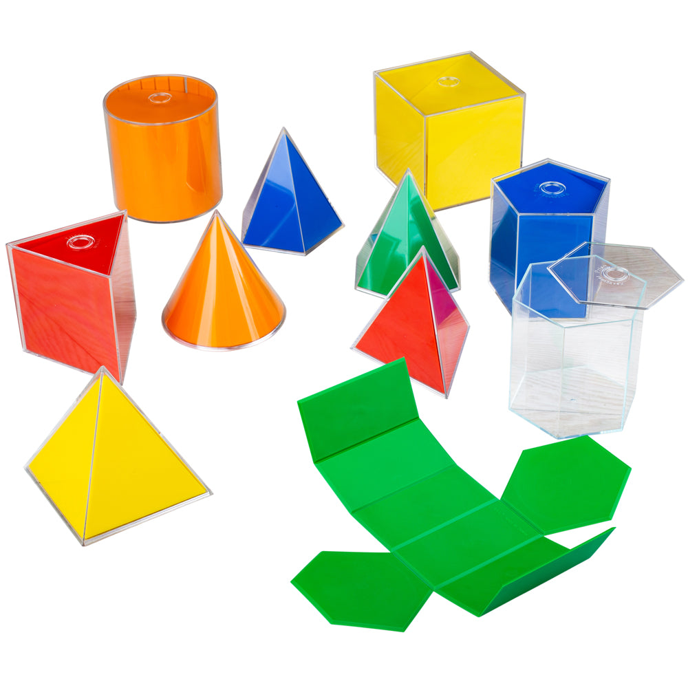 Folding 2D 3D Geometric Solids 10 Pieces