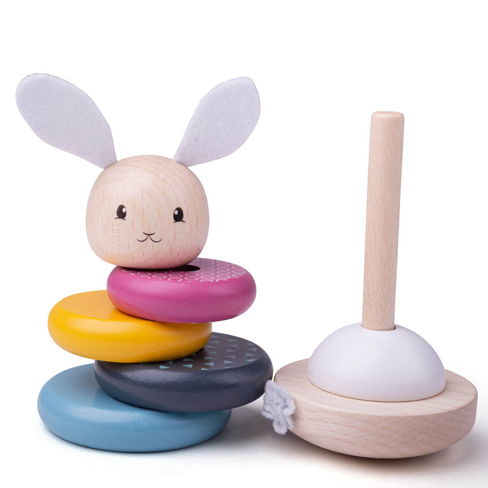 FSC Certified Rabbit Wooden Stacking Rings Bigjigs Toys