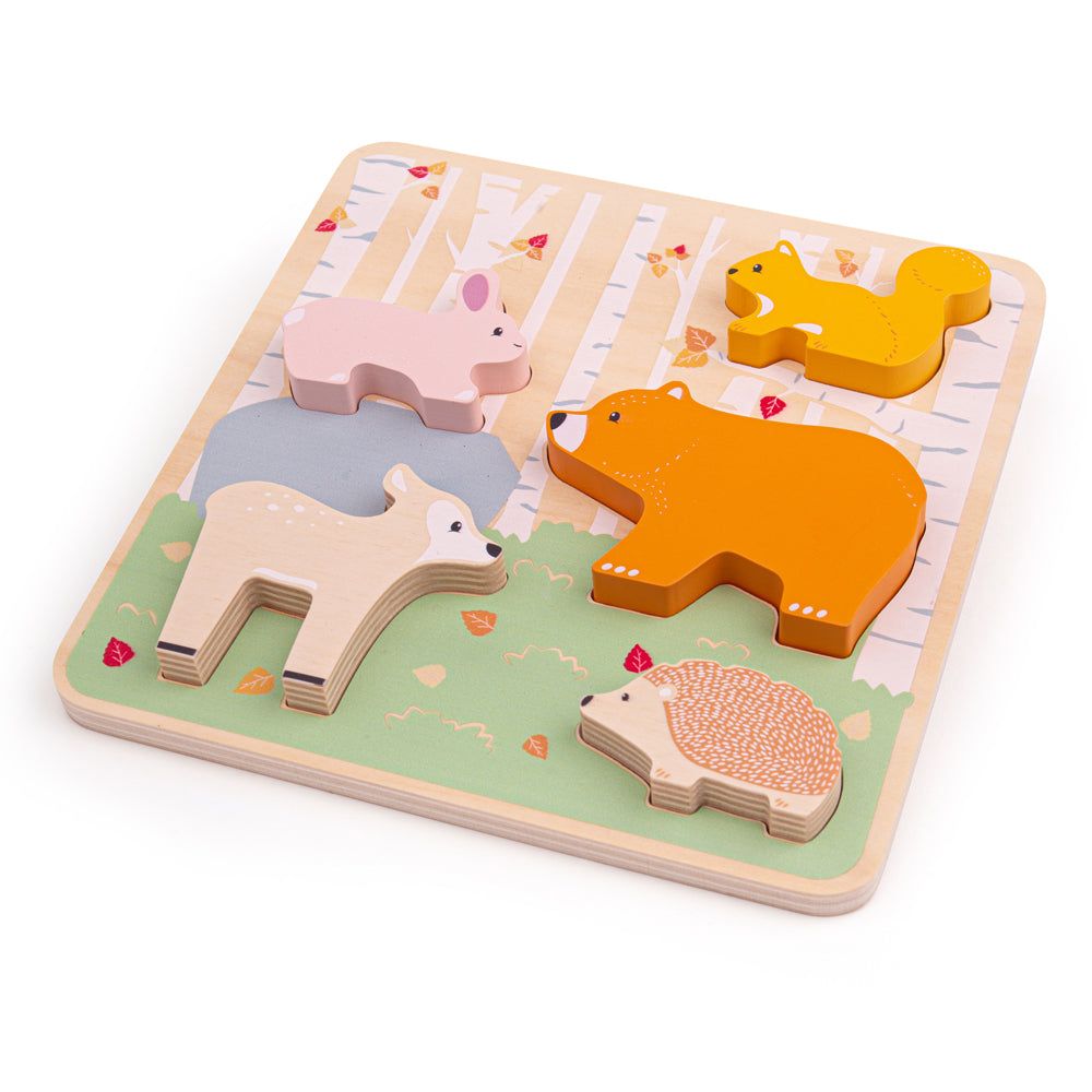 FSC Certified Woodlands Chunky Puzzle Wooden Puzzles Bigjigs Toys