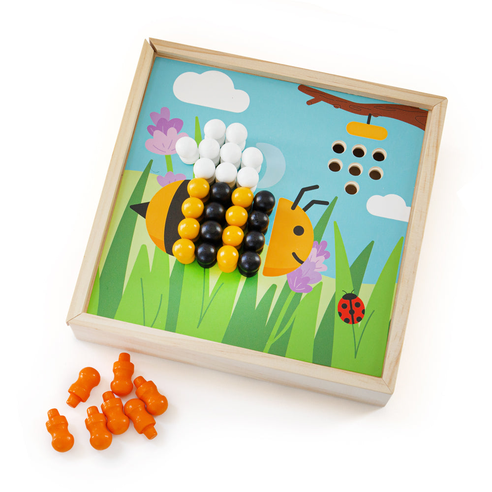 Garden Peg Board Game | Wooden Puzzles | Bigjigs Toys