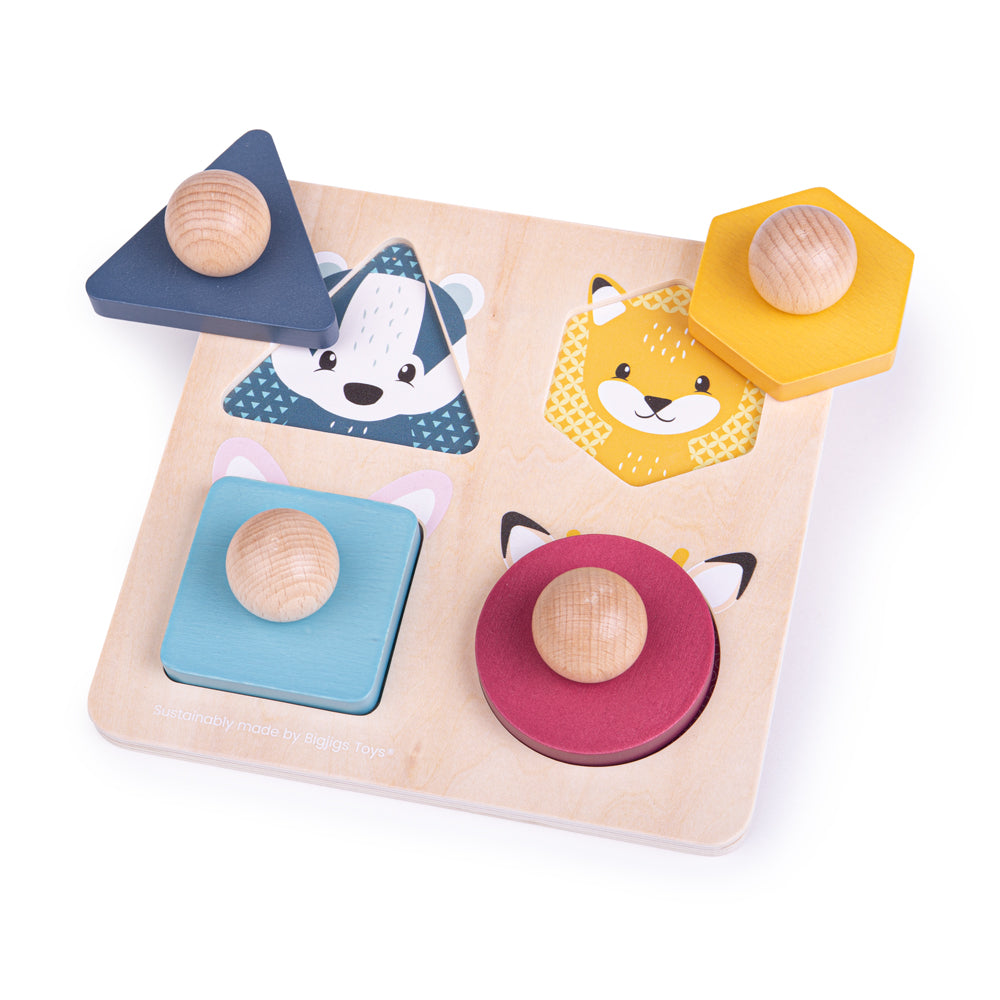 FSC Certified Woodland Animal Shape Puzzle | Wooden Toys | Bigjigs Toys