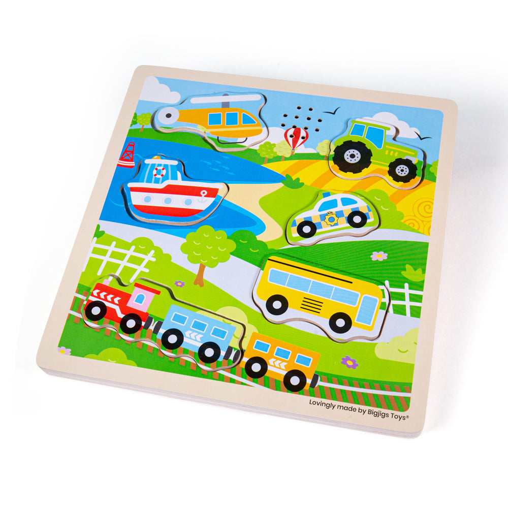 Sound Puzzles - Transport | Wooden Puzzles | Bigjigs Toys