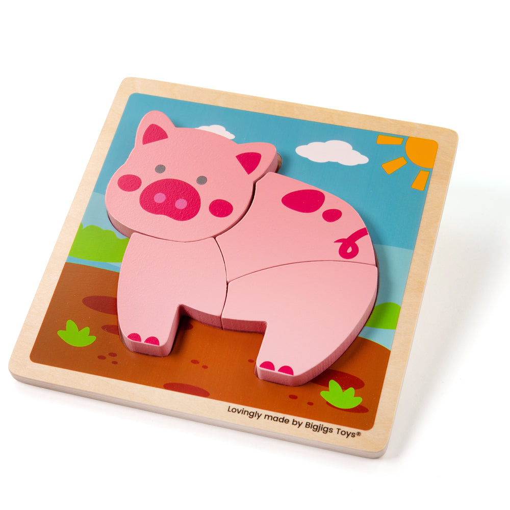 Chunky Lift-Out Pig Puzzle | Puzzles For Toddlers | Bigjigs Toys