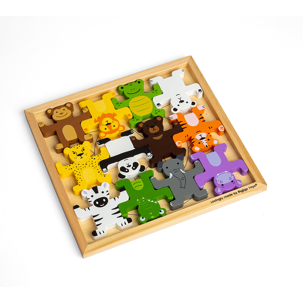 Wild Animal Stacking Toy | Wooden Stacking Toys | Bigjigs Toys