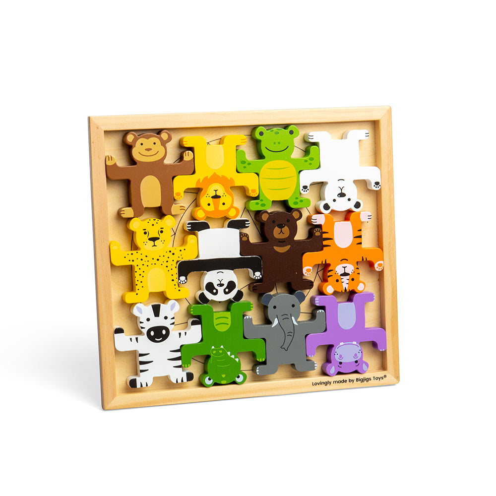 Wild Animal Stacking Toy | Wooden Stacking Toys | Bigjigs Toys