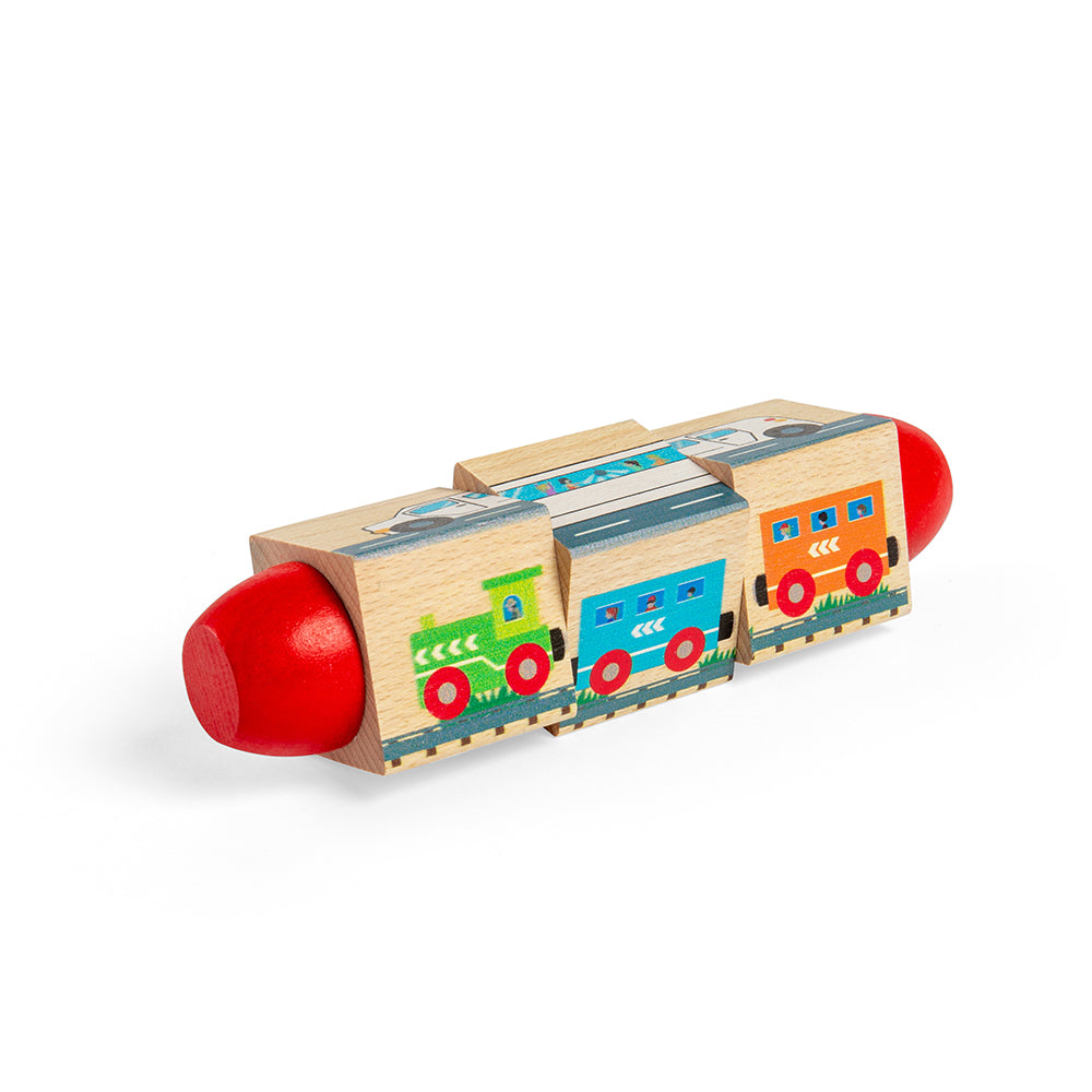 Vehicle Twist Blocks | Wooden Puzzles | Bigjigs Toys