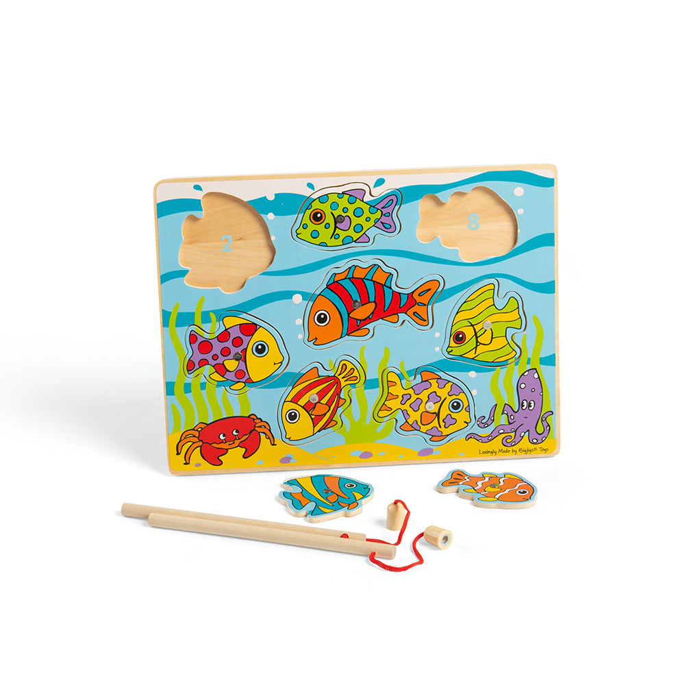 Wooden fishing on sale toy