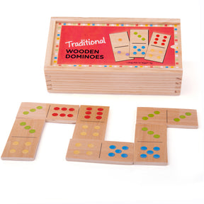 Traditional Wooden Dominoes - DAMAGED BOX