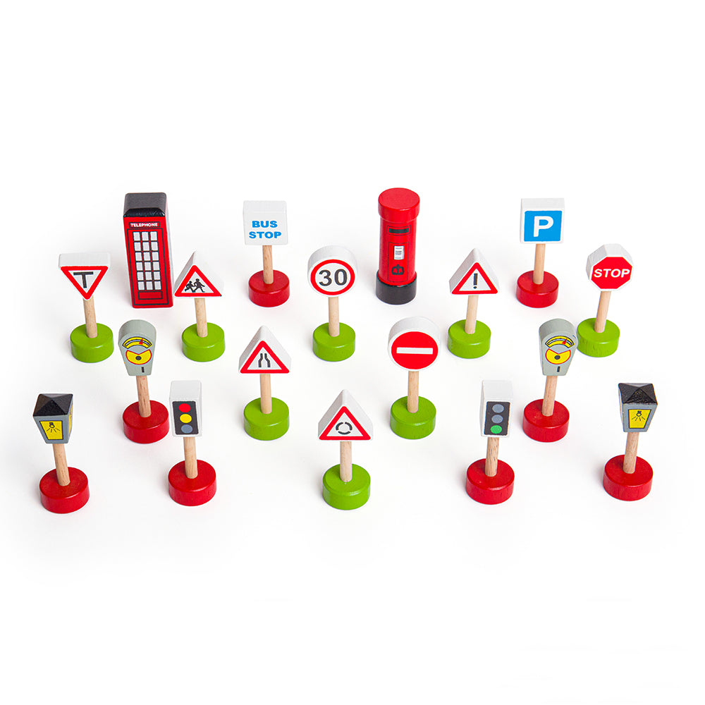 Signs Pack | Roadway | Bigjigs Rail – Bigjigs Toys