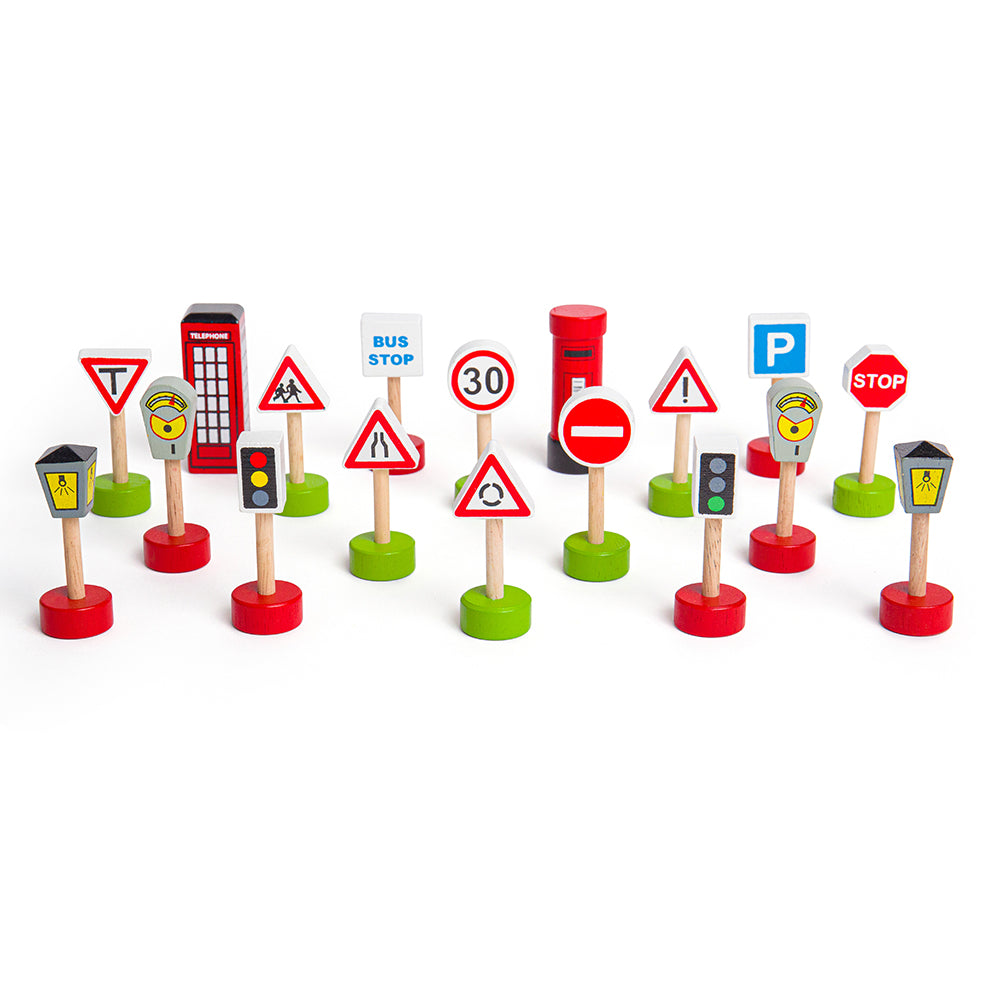 Signs Pack | Roadway | Bigjigs Rail – Bigjigs Toys